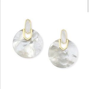 Kendra Scott Didi Gold Ivory Pearl Disc Earrings